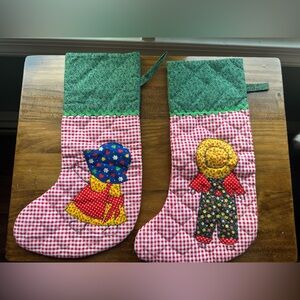 ‘Needle in a Haystack’ Christmas Stockings with Gingham and Floral Patterns